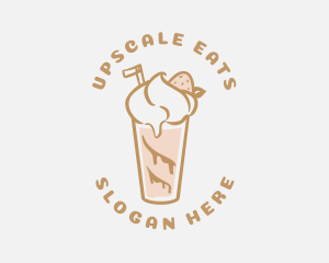 Retro Diner Milkshake logo design