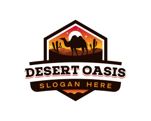 Camel Sunset Desert logo design