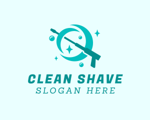 Clean Pressure Washer Sparkle logo design