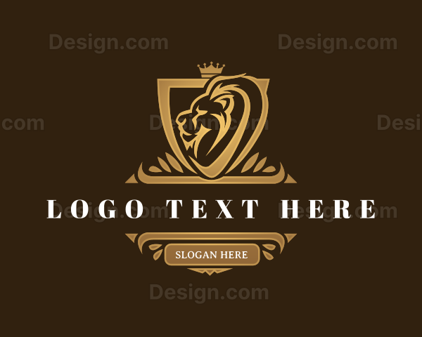 Elegant Lion Shield Logo