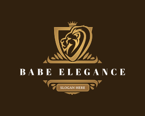 Elegant Lion Shield logo design