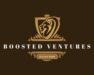 Elegant Lion Shield logo design