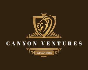 Elegant Lion Shield logo design