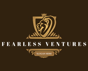 Elegant Lion Shield logo design