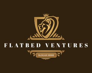 Elegant Lion Shield logo design