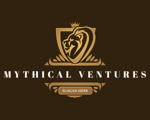 Elegant Lion Shield logo design