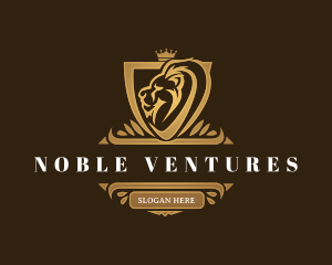 Elegant Lion Shield logo design