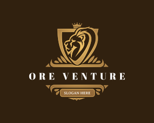 Elegant Lion Shield logo design