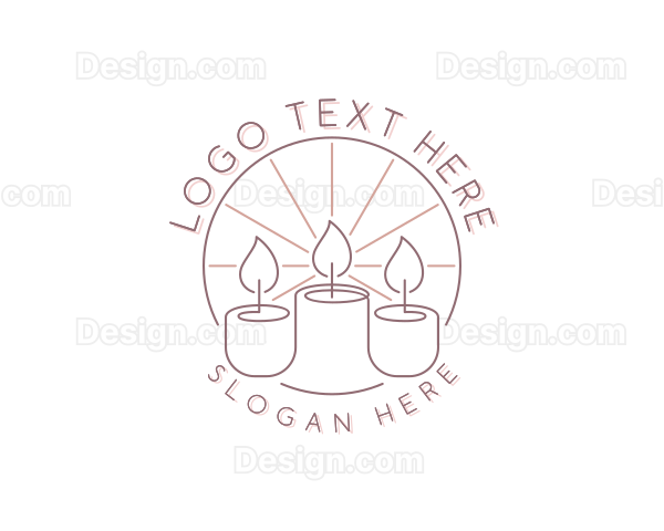 Candle Wellness Decoration Logo