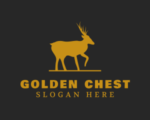 Golden Moose Animal logo design