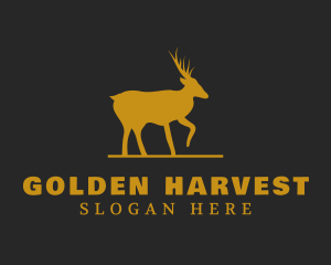 Golden Moose Animal logo design