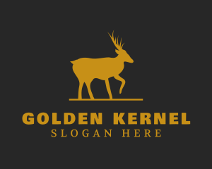 Golden Moose Animal logo design