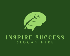 Green Brain Leaf logo design