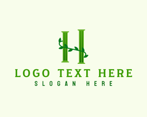 Organic Leaf Letter H logo