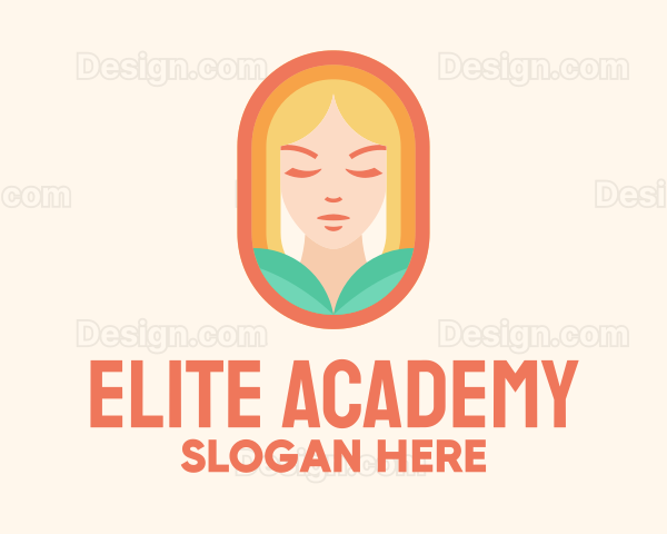 Blonde Woman Beauty Salon Logo