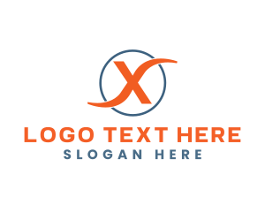 Tech Wave Circle Letter X logo design