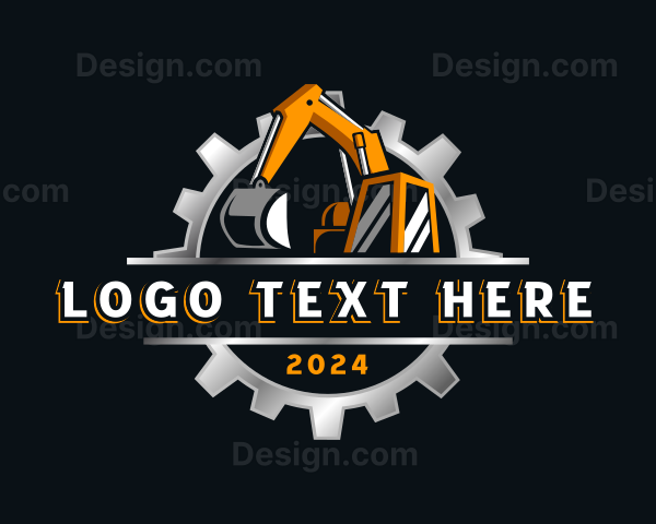 Excavator Gear Construction Logo