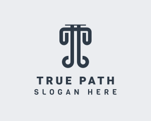 Law Pillar Structure logo design