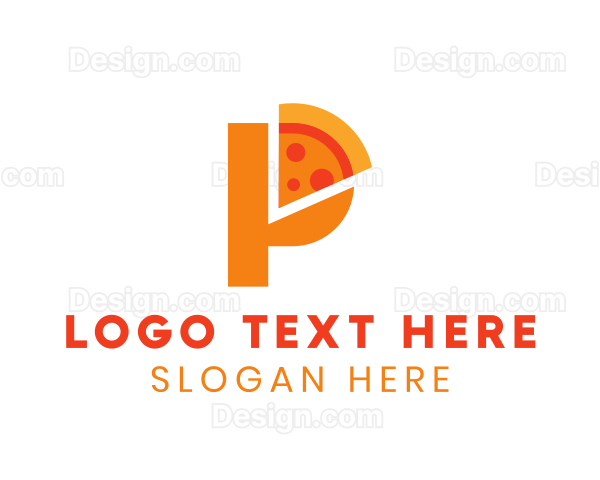 Modern Letter P Pizza Logo