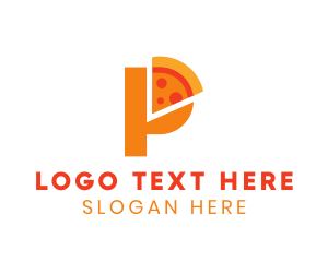 Modern Letter P Pizza logo