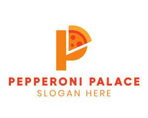 Modern Letter P Pizza logo design