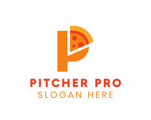 Modern Letter P Pizza logo design