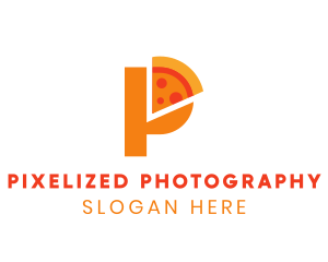 Modern Letter P Pizza logo design