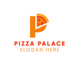 Modern Letter P Pizza logo design