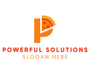 Modern Letter P Pizza logo design