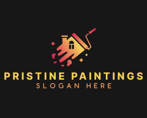 Paint Roller House Paint logo design