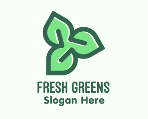 Green Organic Leaves logo design