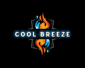 Heating Cooling HVAC logo design