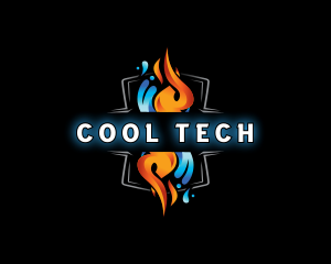 Heating Cooling HVAC logo design