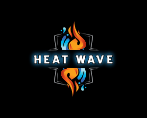 Heating Cooling HVAC logo design