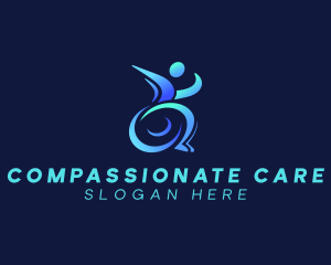 Wheelchair Disabled Rehabilitation logo design