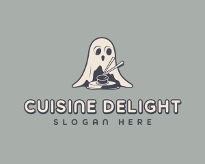 Chopsticks Restaurant Ghost logo design