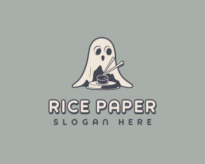 Chopsticks Restaurant Ghost logo design