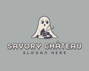 Chopsticks Restaurant Ghost logo design