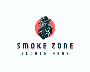 Cigarette Smoking Detective logo design