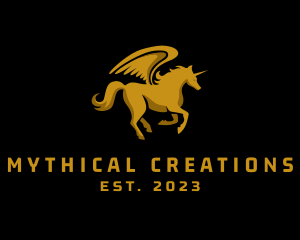 Mythical Pegasus Creature logo design