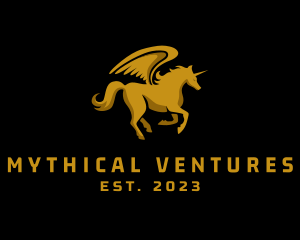 Mythical Pegasus Creature logo design