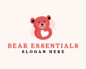 Heart Teddy Bear Toy  logo design