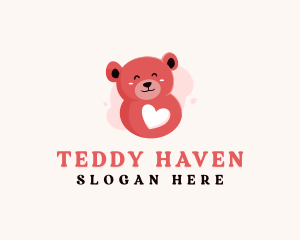 Heart Teddy Bear Toy  logo design