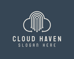 Technology Cloud Network  logo design