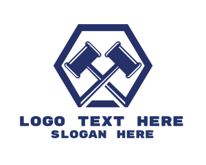 Blue Gavels Hexagon logo