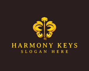 Antique Butterfly Key logo design