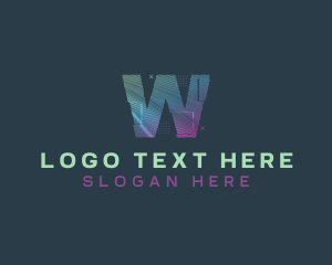 Modern Glitch Letter W logo