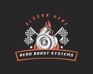 Turbo Racing Flag logo design