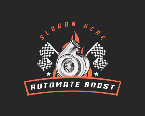 Turbo Racing Flag logo design