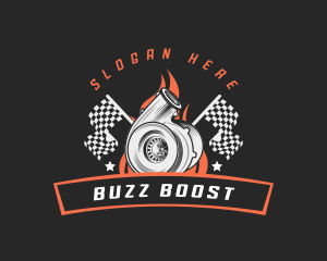 Turbo Racing Flag logo design